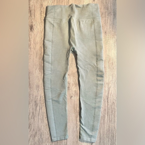 Harmony and Balance Green Ribbed Leggings Size Small - Picture 4 of 4